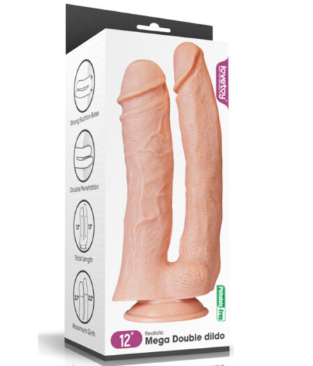 Realistic Cream Double Stuffed Cock Dildo - Shoppkar.Com