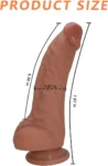 Realistic Silicone Dildo with Curved Shaft and Balls