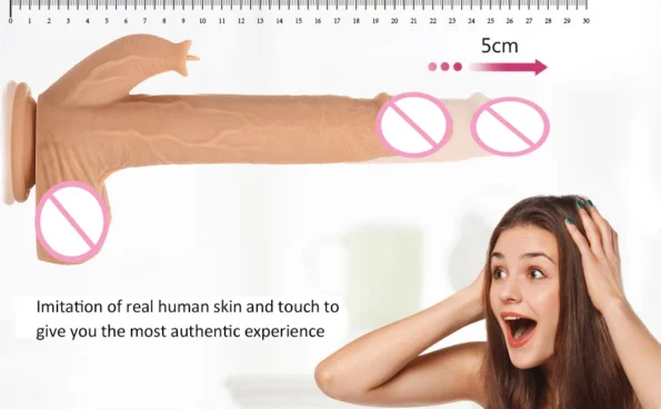 9.8 Inch Liquid Silicone Realistic Licking Thrusting Rotating Dildo