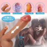 9.8 Inch Liquid Silicone Realistic Licking Thrusting Rotating Dildo