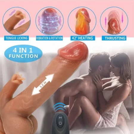 9.8 Inch Liquid Silicone Realistic Licking Thrusting Rotating Dildo