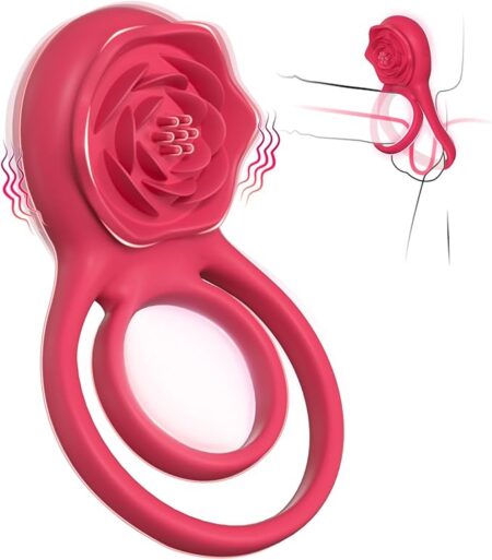 Vibrating Cock Ring with Rose Clitoral