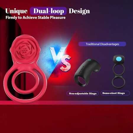 Vibrating Cock Ring with Rose Clitoral