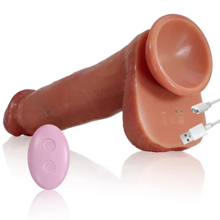 Heating Thrusting Dildo with 3 Telescoping & 5 Vibrating Modes