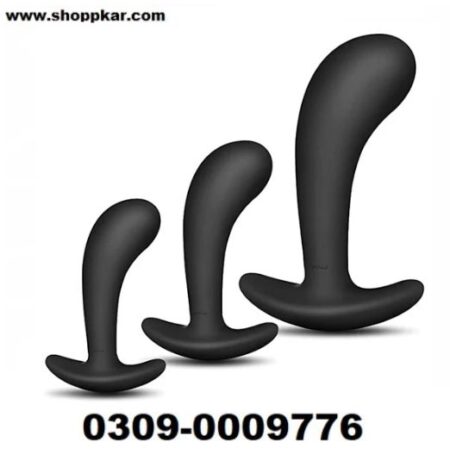 3 PC Silicone Anal Plug Training Set With Flared Base